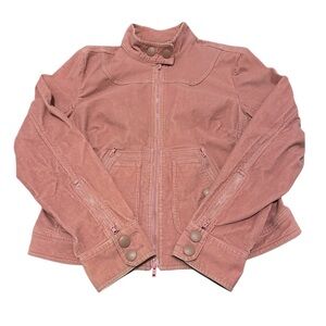 Y2K Mossimo Pink Corduroy Moto Jacket Size XL